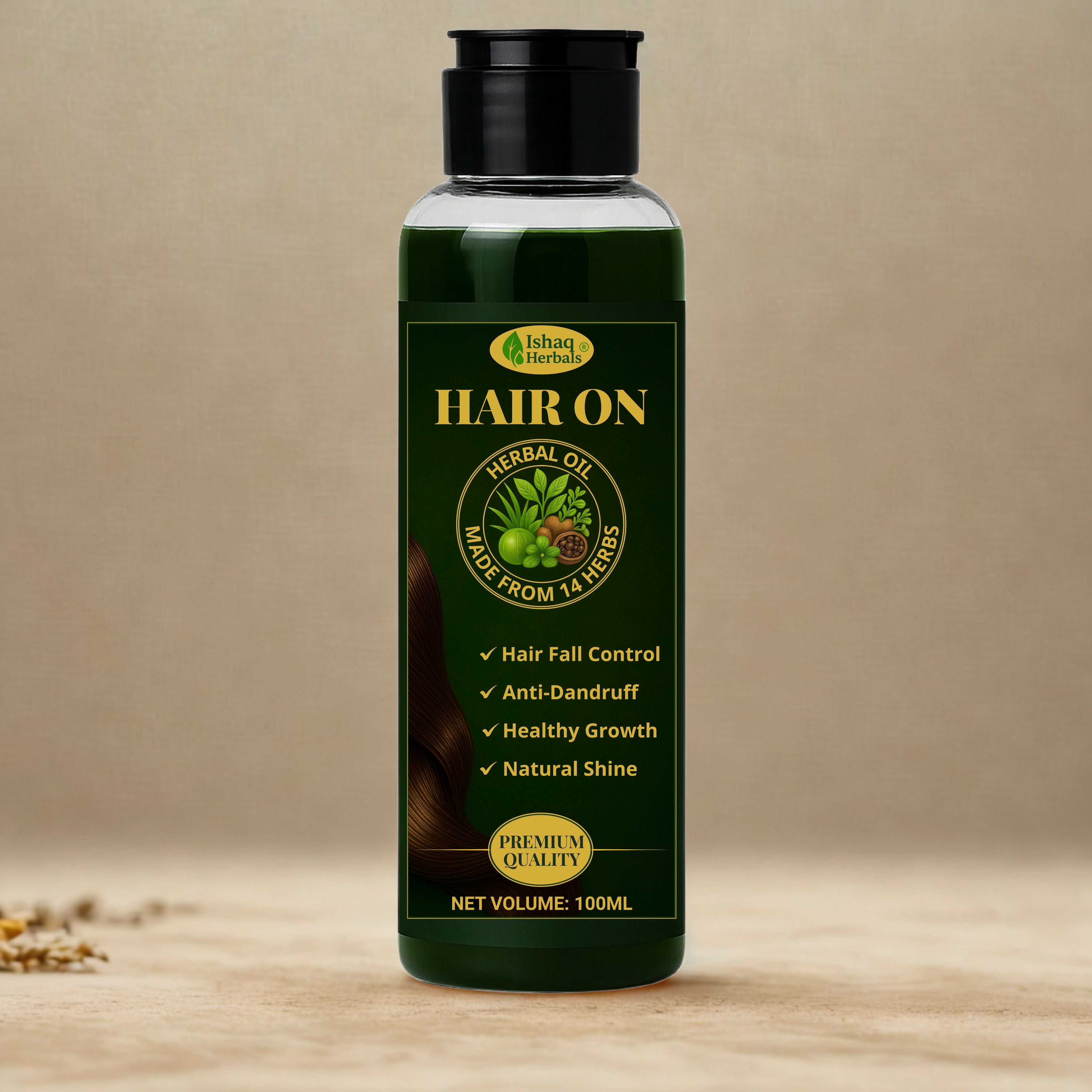 HAIR ON Herbal Hair Care Combo (Oil + Shampoo) – Hair Fall Control, Dandruff Removal & Natural Hair Growth Solution