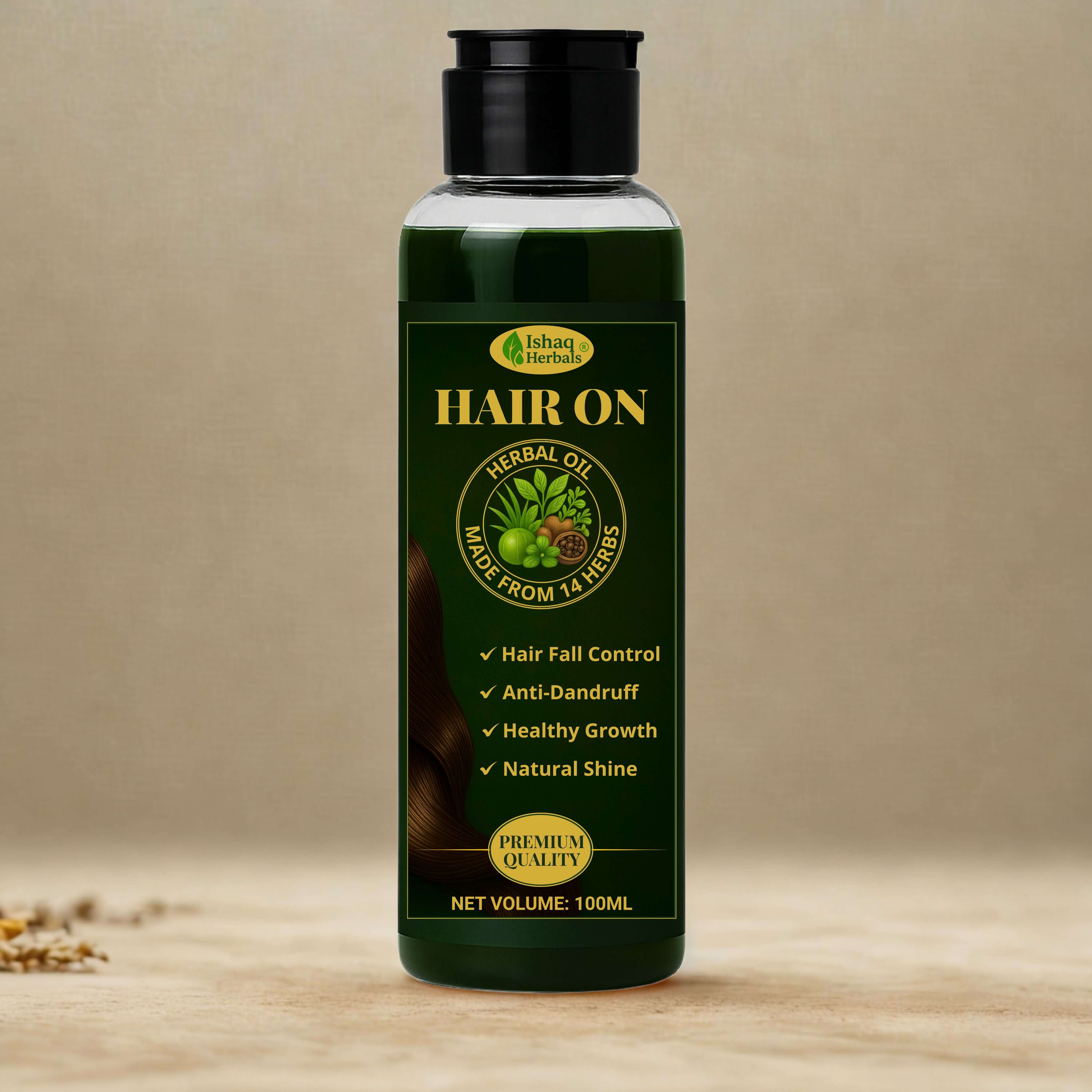 HAIR ON Herbal Hair Oil – Hair Fall & Dandruff Control in 2 Weeks