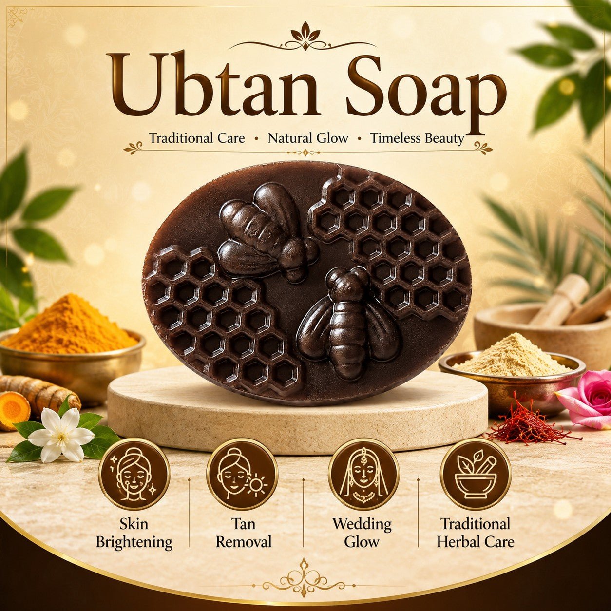 Ubtan Soap | Herbal Skin Brightening Face Soap | Traditional Ubtan Formula