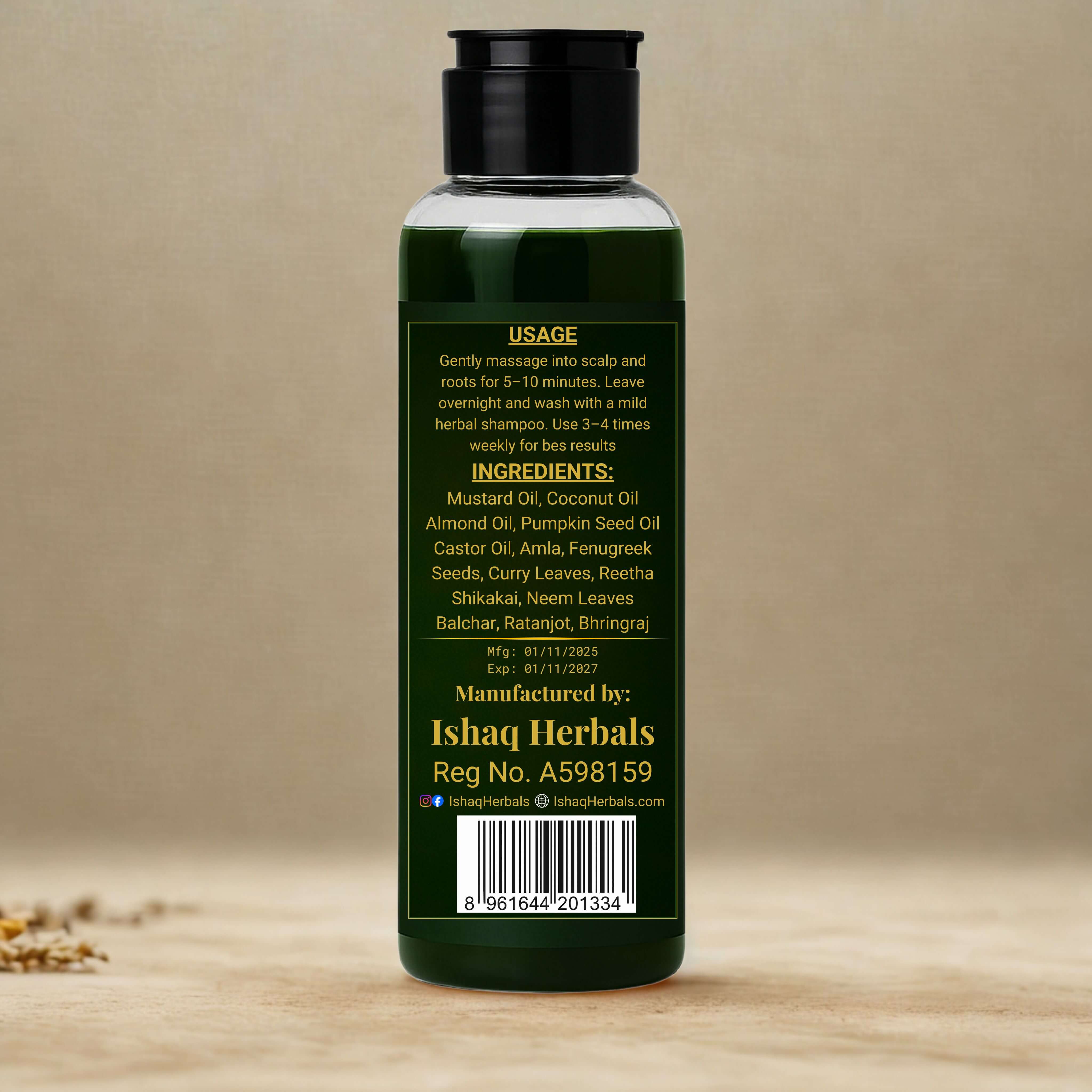 HAIR ON Herbal Hair Oil – Hair Fall & Dandruff Control in 2 Weeks